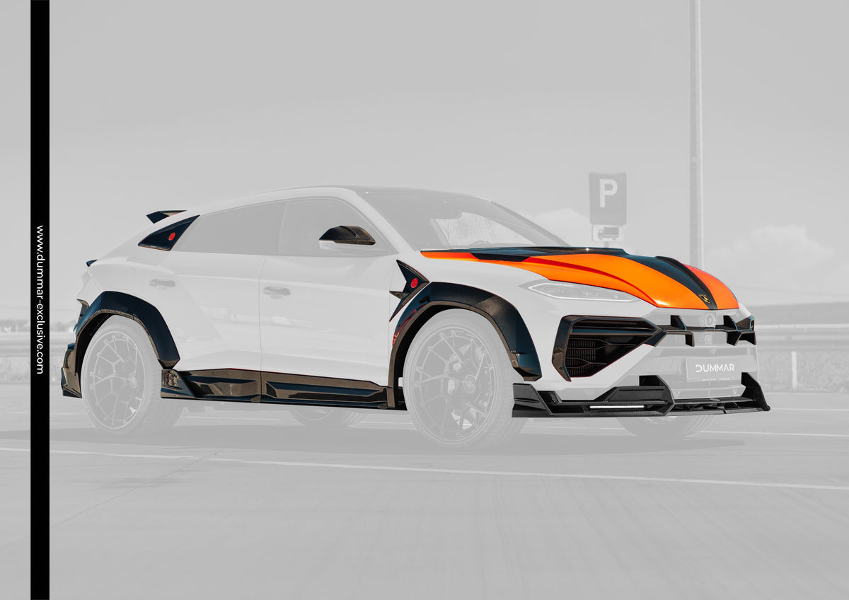 DUMMAR Urus SE bodykit — front and side component illustration